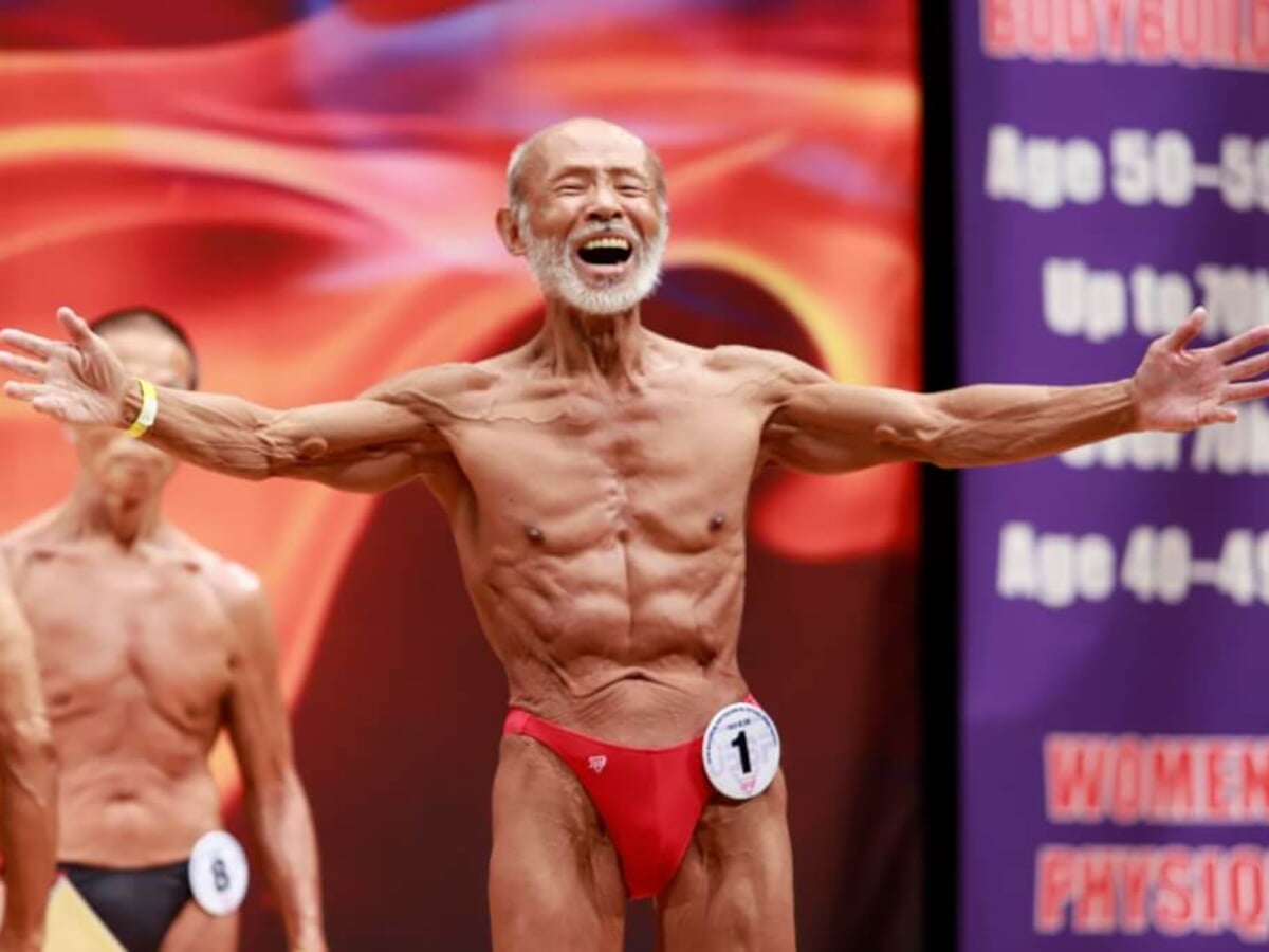 62歳でボディビルを始め、81歳で念願の日本一。いくつになっても肉体は