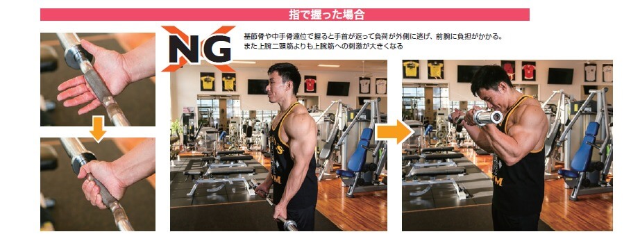 指で握った場合