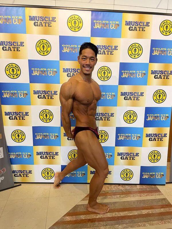 2023年6月 身長174cm 体重74kg 体脂肪率5.5％ マッスルゲート浜松大会 ボディビル新人の部優勝 珍田拓実さん