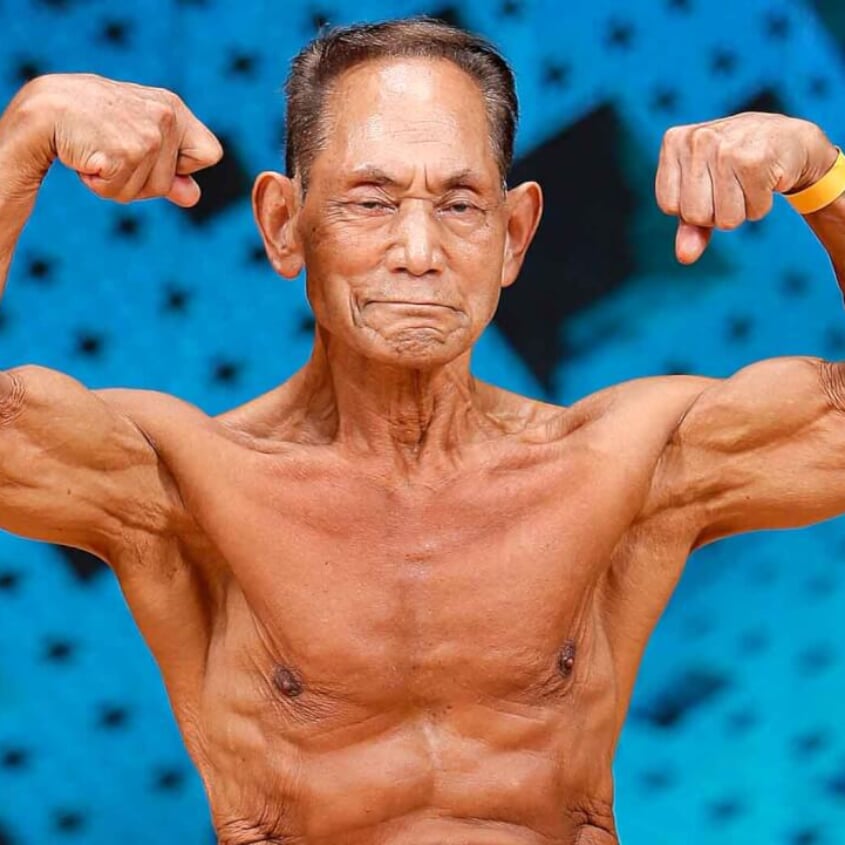 新設！ボディビル“85歳以上級”の初代日本王者はレジェンド金澤利翼