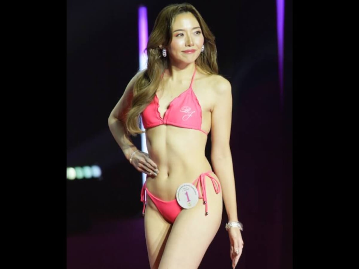 38歳・2児の母が「透き通った」美白ビキニ姿を作りボディコンテストで