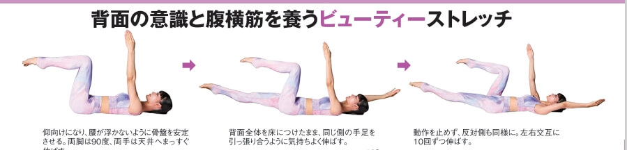 背面の意識と腹横筋を養うビューティーストレッチ