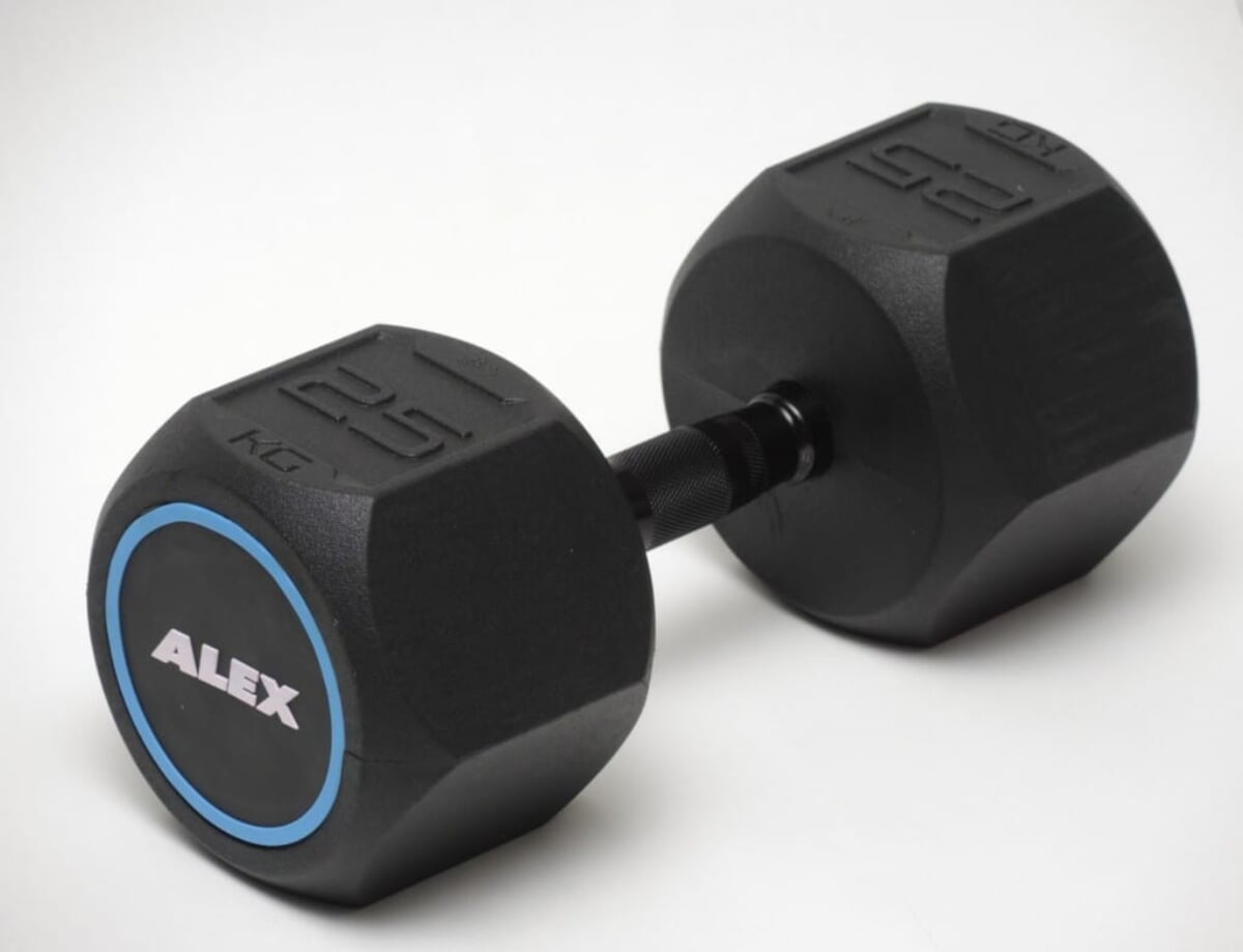 ゴムラバー.六角ダンベル.110LB.set. 床に置いても転がらない！ リーズナブルでホームジムにぴったり