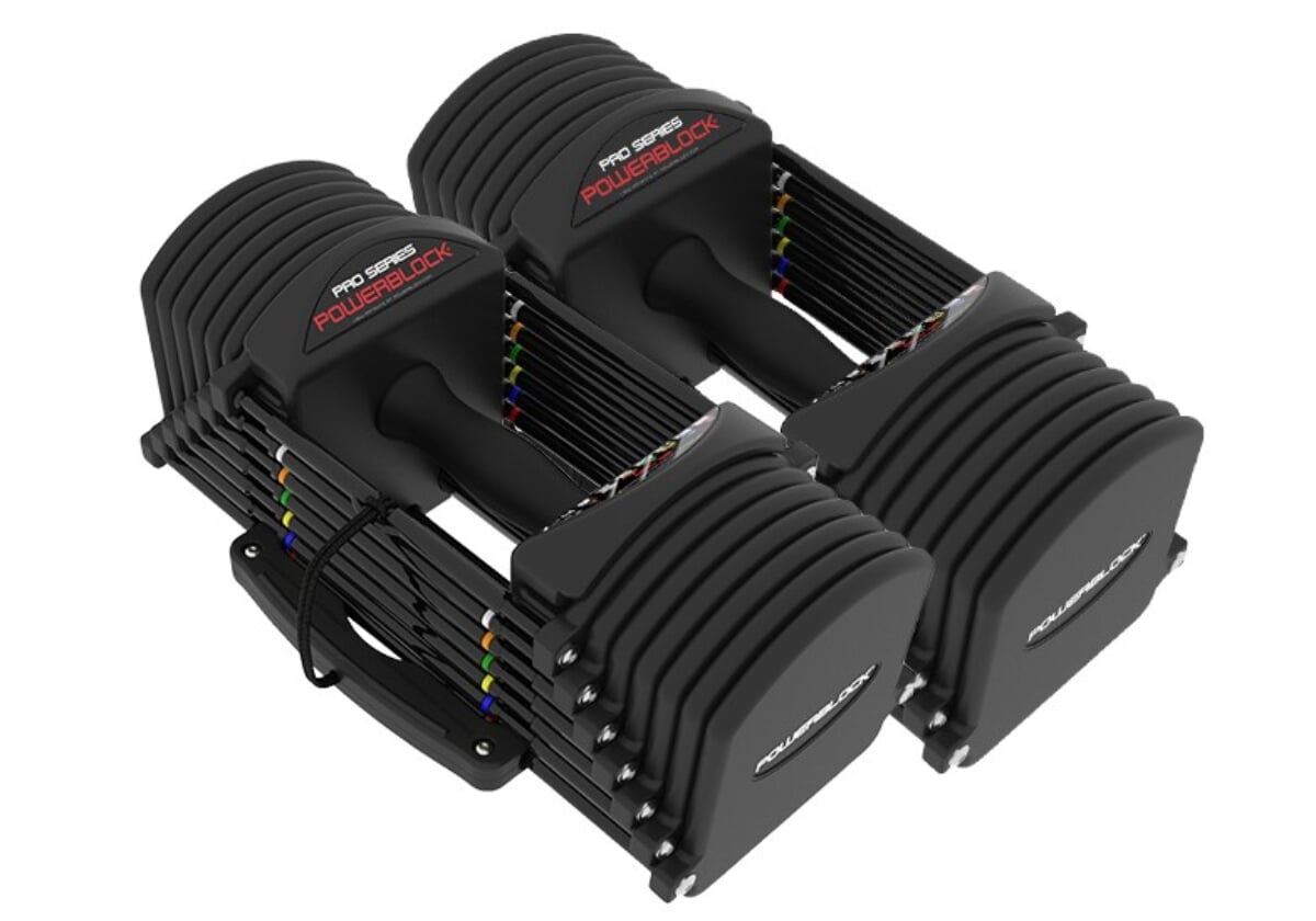 ブロック ダンベル 1個 50ポンド？ ウレタン コーティング？ 0.5キロ刻 Amazon | パワーブロック SP50 (23kg×2) 可変式ダンベル 9段階