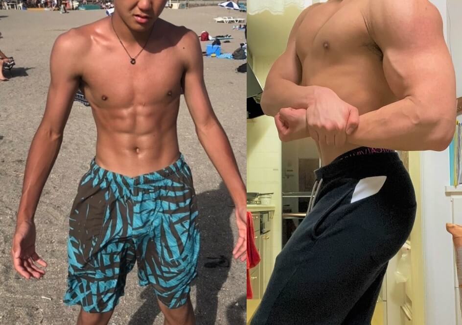 57kg 80kg 腕が手羽先みたいだな と言われたテニス少年が筋トレを始めた結果 筋トレで大変身 ビフォーアフター Fitness Love
