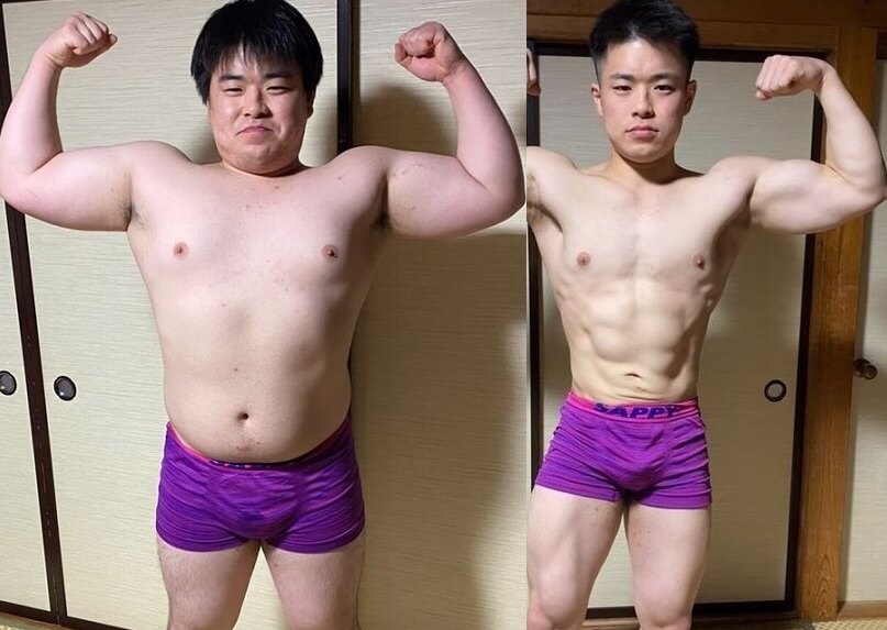 ８カ月で劇的変化 今までずっと太っていた男性が25kg減 筋トレで大変身 ビフォーアフター Fitness Love