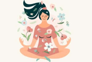 リラックスした女性のイラスト