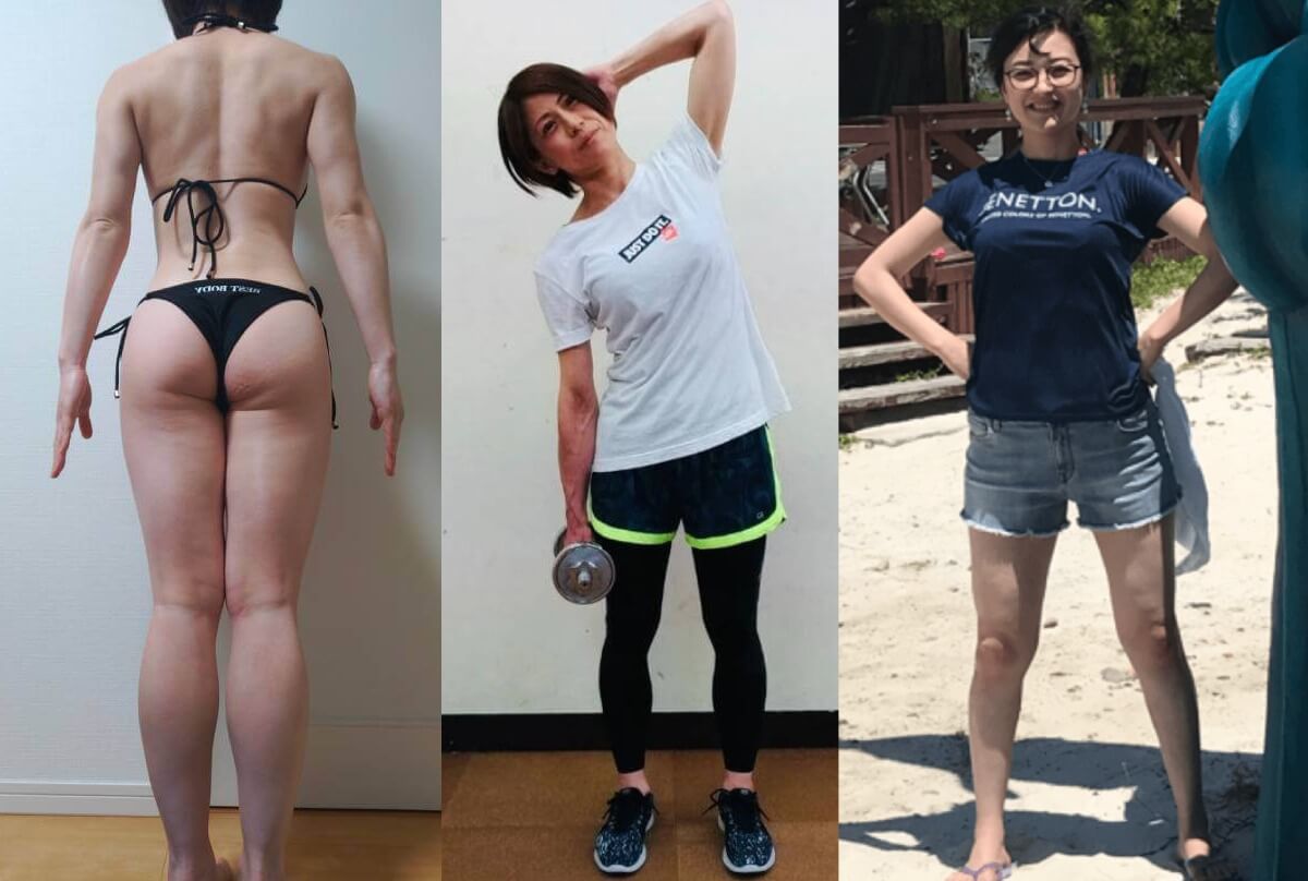 3人のビフォー（左：ちはるさん、中央：須佐さん、右：sahoさん）